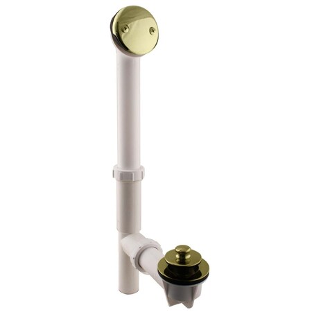 Westbrass White 1-1/2" Tubular Pull & Drain Bath Waste in Polished Brass 597244-01